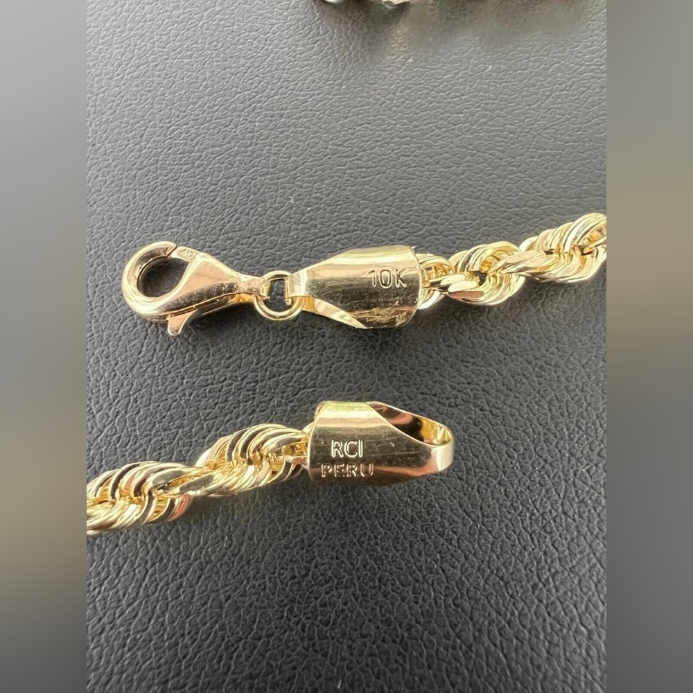 10k Gold Rope Necklace - Picture 4 of 8